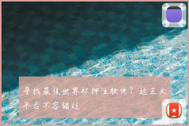 寻找最佳世界杯押注软件？这五大平台不容错过